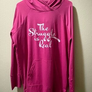 LuLaRoe Pink Hoodie with Slogan